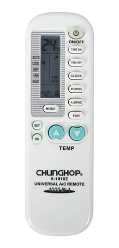 Imagen 4 de 10 de Control Remoto Universal Para Aire Acondicionado