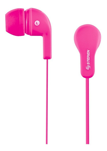 Audífonos In-ear En Color Neon Acabado Rubber Aud-313 Steren Color Rosa