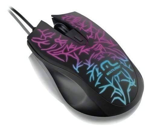 Mouse Gamer Led Fusion 1000dpi Mo227 Multilaser Cor Preto