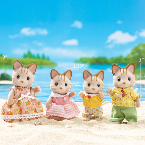 Calico Critters Sandy Cat Family Sylvanian Ternurines