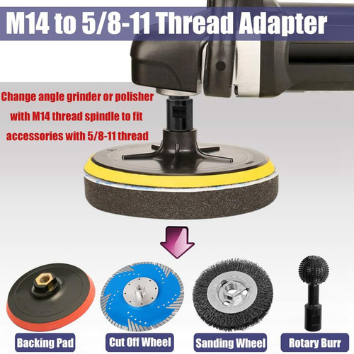 Adaptador De Amoladora Angular M14 A 5/8 Pulgadas-11, 2 Unid