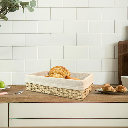 Cesta De Almacenamiento Tejida A Mano, Beige Amarillo S