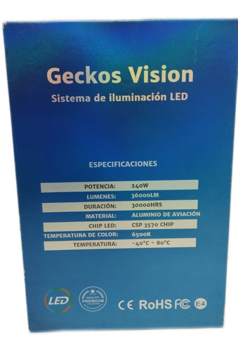 Bombillos Led H1 Geckos Vision 36000 Lumen El Par