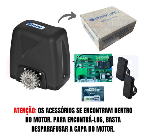 Kit Motor Dz Atto Turbo 6m Crem Wifi App 350kg Rossi 110v