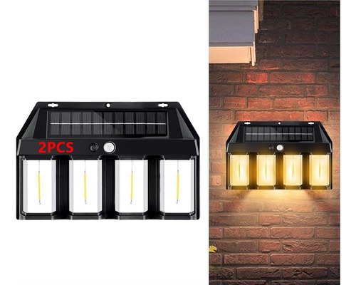 2 Paquetes Luces Solares De Pared Para Exteriores Con Sensor