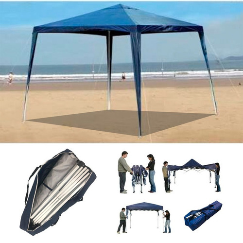 Imagem 9 de 10 de Tenda Gazebo Dobrável Sanfonada 3 X 3 M Azul