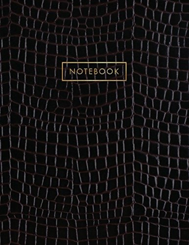 Notebook Dark Black Alligator Skin Style  Embossed Style Let