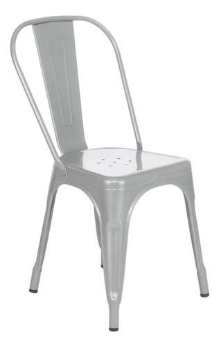 Cadeira Iron Tolix Design Industrial Cozinha Bar Prata