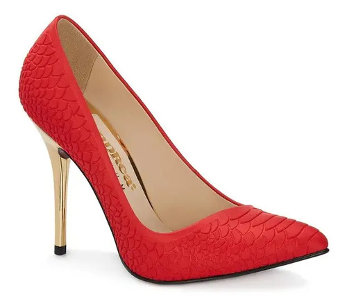 Zapatilla Andrea Tacón De Aguja Andrea Color Rojo Negro | Meses sin  intereses
