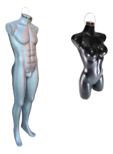 Kit Maniqui Torso Dama Negro + Maniqui Hombre Cuerpo Complet