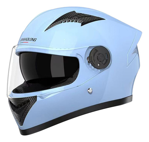 Casco Integral De Motocicleta, Abatible Hacia Arriba, Azul