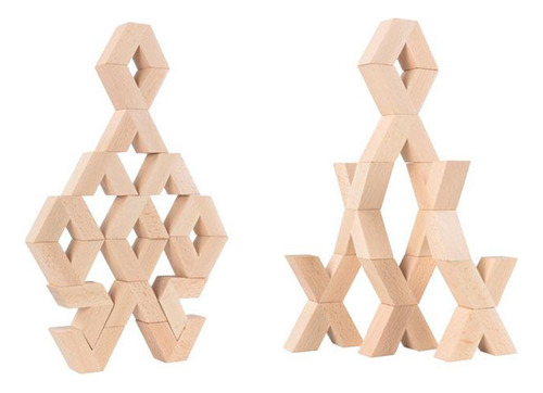 En Forma De V Bloques De Construcción De Madera 3d Juego