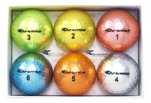 Pelotas Bolas De Golf Chromax Metallic M5 6 Uni Variados