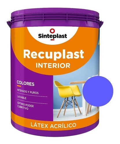 Pintura Latex Interior Lavable En  Colores Recuplast 1 Litro Color Danubio