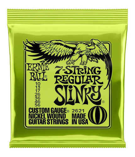 Encordoamento Cordas Guitarra Ernie Ball 7 Cordas 010 2621