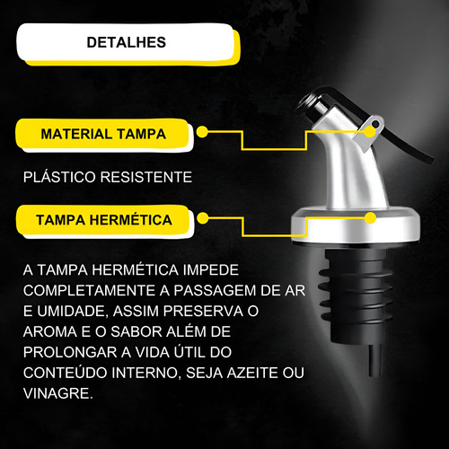 Galheteiro Porta Azeite Vinagre Vidro Inox Com Dosador 300ml