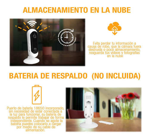 Imagen 3 de 10 de Camara Wifi Ip Fhd Bateria Vigilancia Altavoz Seguridad App