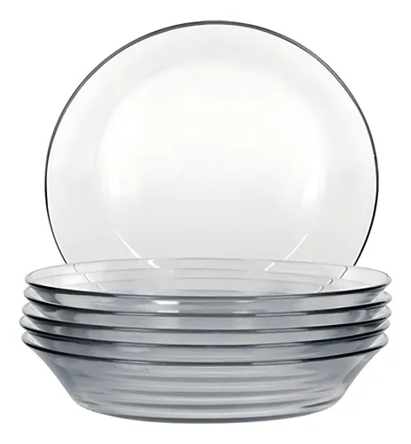 comprar Juego de 6 platos hondos Duralex Astral Soup, cristal liso y transparente
