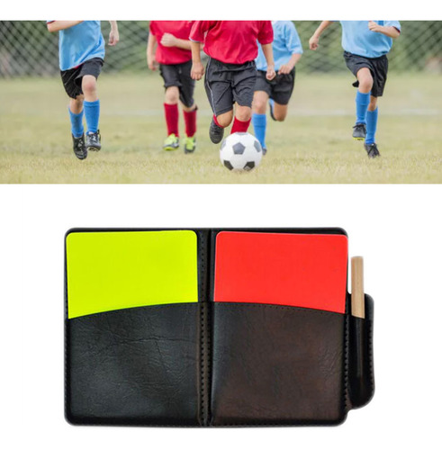Tarjetas De Arbitro X2 Con Tarjeta Anotacion Y Lapiz Referee
