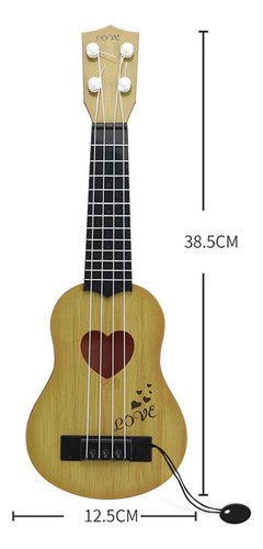 Juguete De Guitarra Ukelele Amarillo 38x12.5cm Amarillo