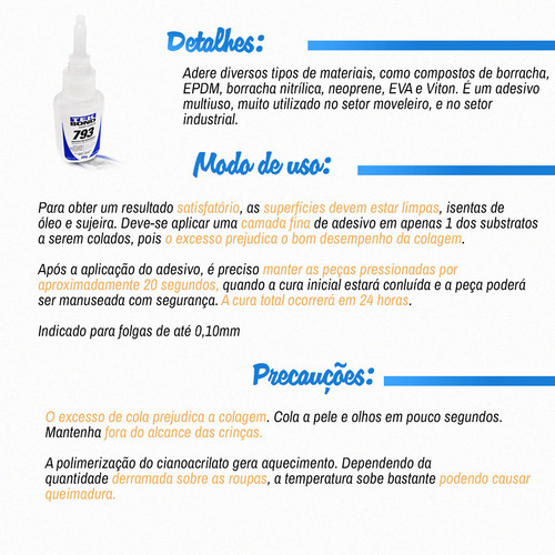 Kit de 4 adhesivos instantáneos Tekbond 793 Metals, madera y plástico