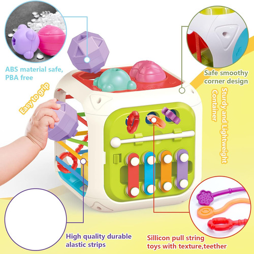 Couomoxa Juguetes Sensoriales Montessori 7 En 1 Para Bebés D