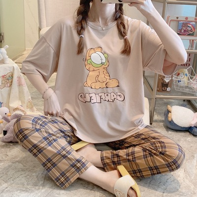 Apricot Garfield - Conjunto De Pijama De Dibujos Animados Co