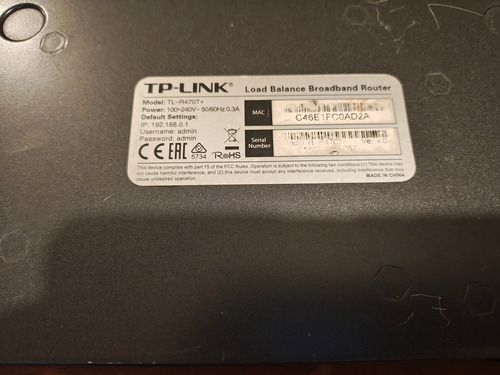 Load Balance Broadband Router Tp Link (Usado)