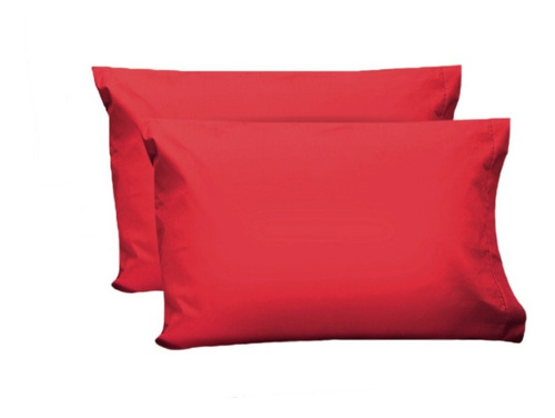 Par De Fundas De Almohada Estandar 200 -15 Colores A Rojo / Algodón Percal 200