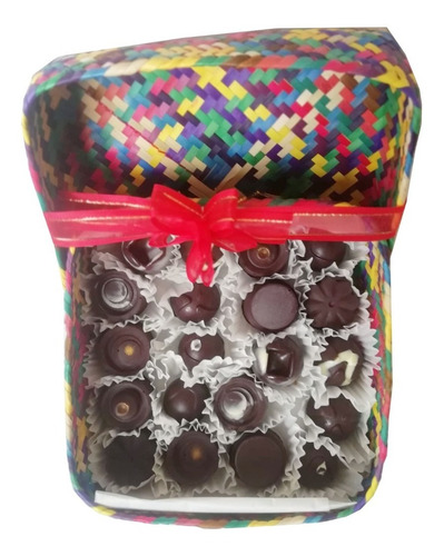 Chocolates Rellenos, Caja De Palma Con 20 Chocolates