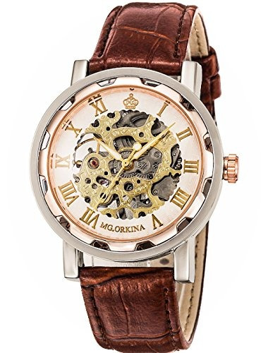 Reloj Gute Mechanical Para Mujer Joh006-r Color Plata/oro