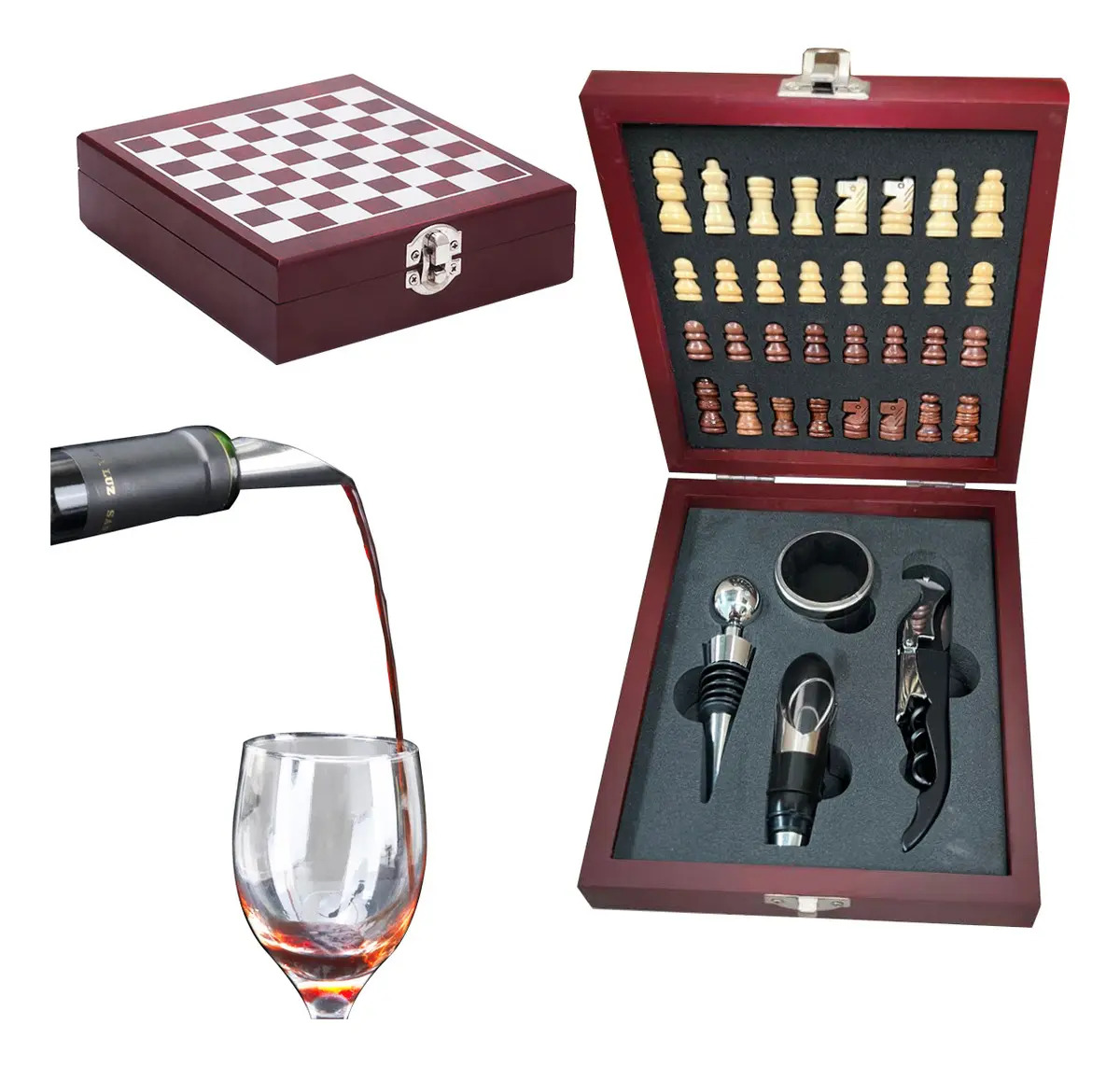 Set De Vino Juego De Accesorios Para Vino Y Ajedrez
