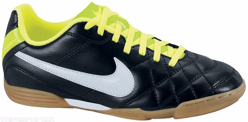 Zapatos Nike Tiempo Para Futbol Sala Negro Con Verde