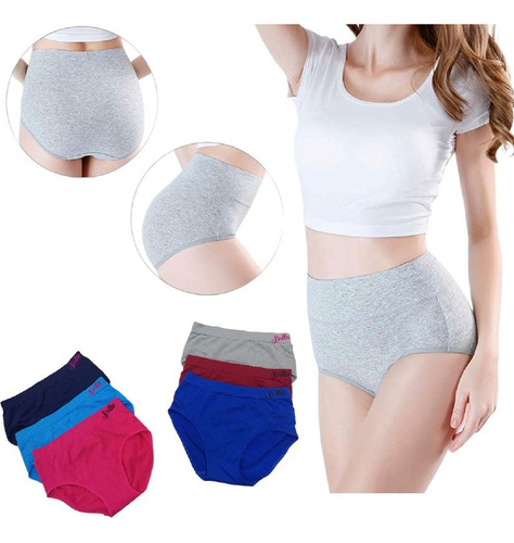 4 Panty Microfibra De Dama Talla Plus 