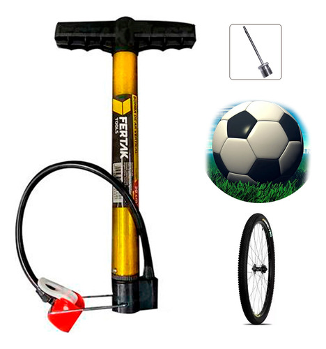 Kit Bomba Para Bola Encher Pneu Bomba Com Bico Bomba Manual