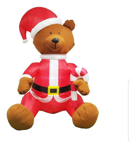 Inflable Holiday Time Oso Teddy Con Iluminacion 2.4cm De Alt