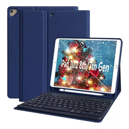 8a Gen Funda Con Teclado Para iPad 10.2 2020 Qhohq Azul 