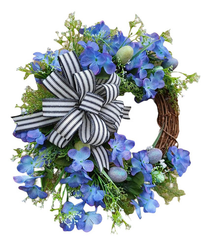 Corona De Pascua Con Adorno Colgante De Huevos Pastel Para