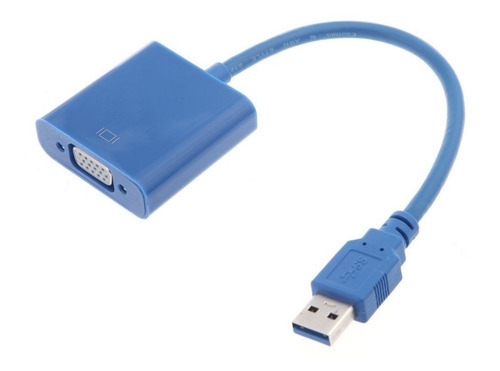 Adaptador Usb 3.0 A Vga Video Cable Convertidor Color Azul