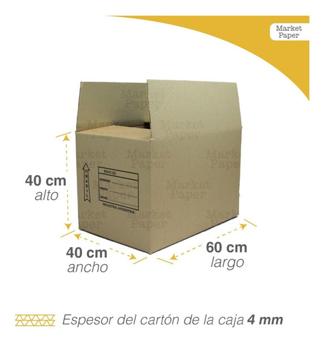 Caja De Carton Mudanza X20 + Cinta + Marcador Caba Cuotas