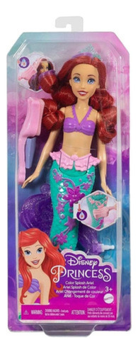 Disney Princesa Ariel Splash De Color Muñeca 27cm Mattel