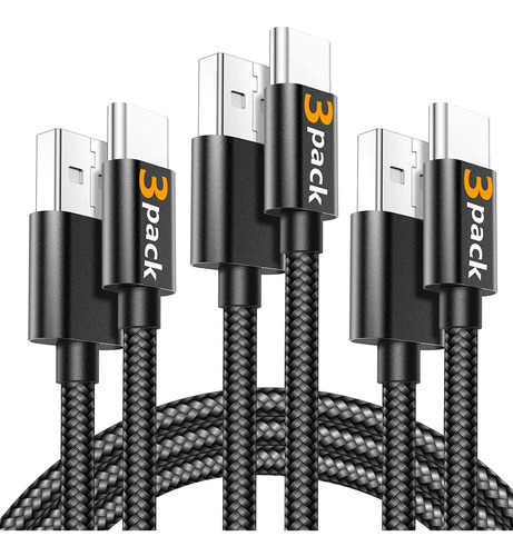 Usb Tipo Cable C 3 Pack C Cable De 6 Pies Usb 3a Carga ...