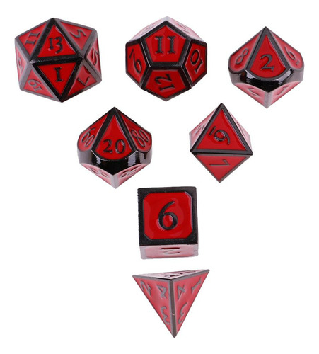 Nuevo De D&d De 7 Caras D8 D10 D12 D20 Rojo