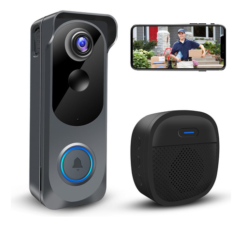 Kamep Timbre De Video Inalambrico Con Timbre, Camara Wifi De