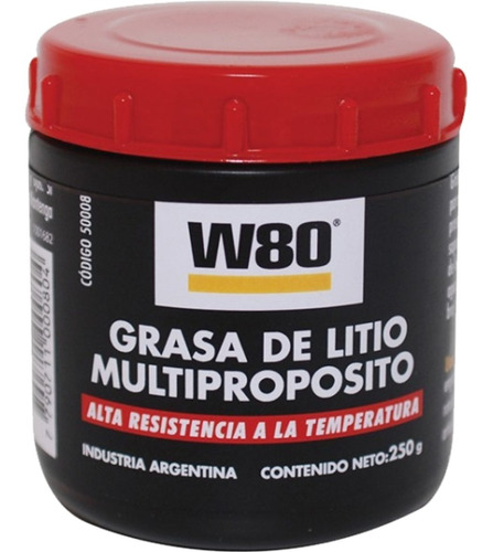 Lubricante Grasa W80 Profesional De Litio Alta Calidad 250gr