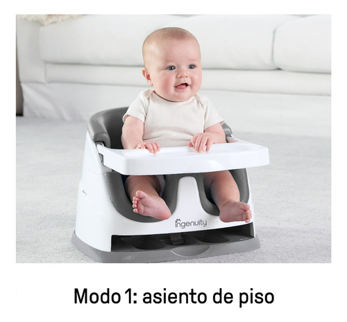 Base Para Bebé 2 En 1 Silla De Comer Elevadora Y Asiento Gris