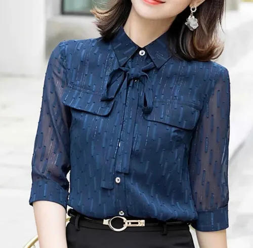 Camisa chiffon best sale feminina