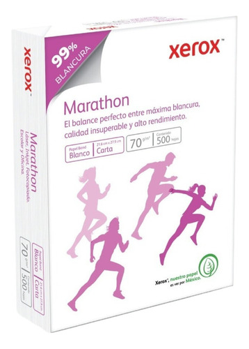 Papel Bond Xerox Marathon Blanco 70 Gramos Carta 500 Hojas