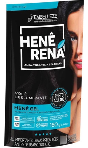 Henê Gel Rená Preto Azulado 180g - Embelleze