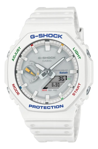 Reloj Casio G-shock Ga-b2100 Para Caballero Color De La Correa Blanco Color Del Bisel Blanco Color Del Fondo Blanco